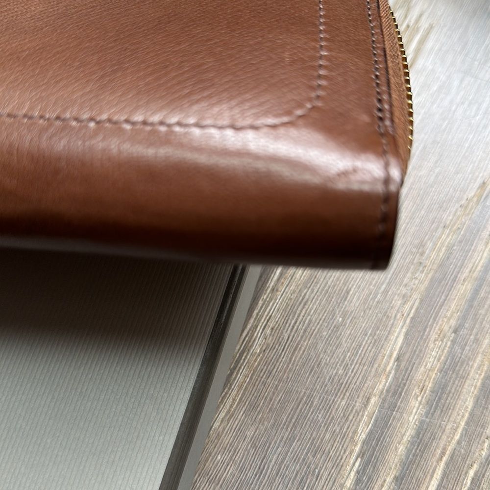 Rare TOM FORD Cognac Leather Zip Around Wallet - Picture 9 of 11
